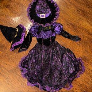 Kids Purple Witch Costume Dress with Matching Hats - Halloween Costume